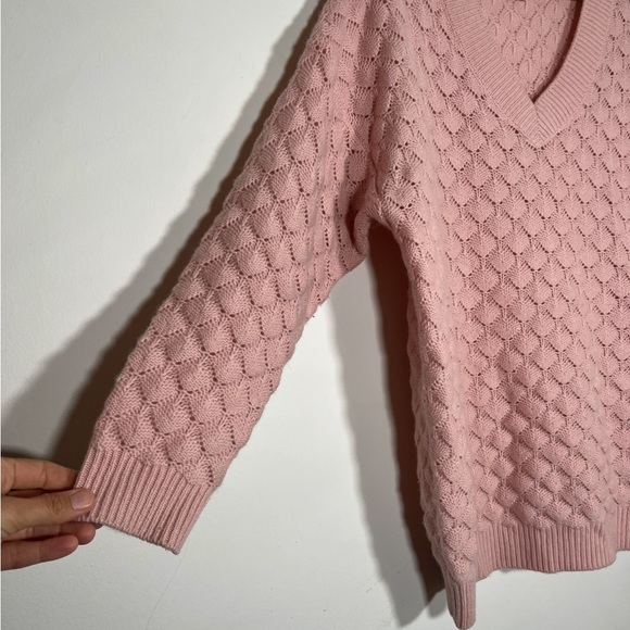 GARNET HILL CASHMERE OVERSIZED COCOON SILHOUETTE SWEATER IN LIGHT PINK SIZE S - Picture 5 of 9